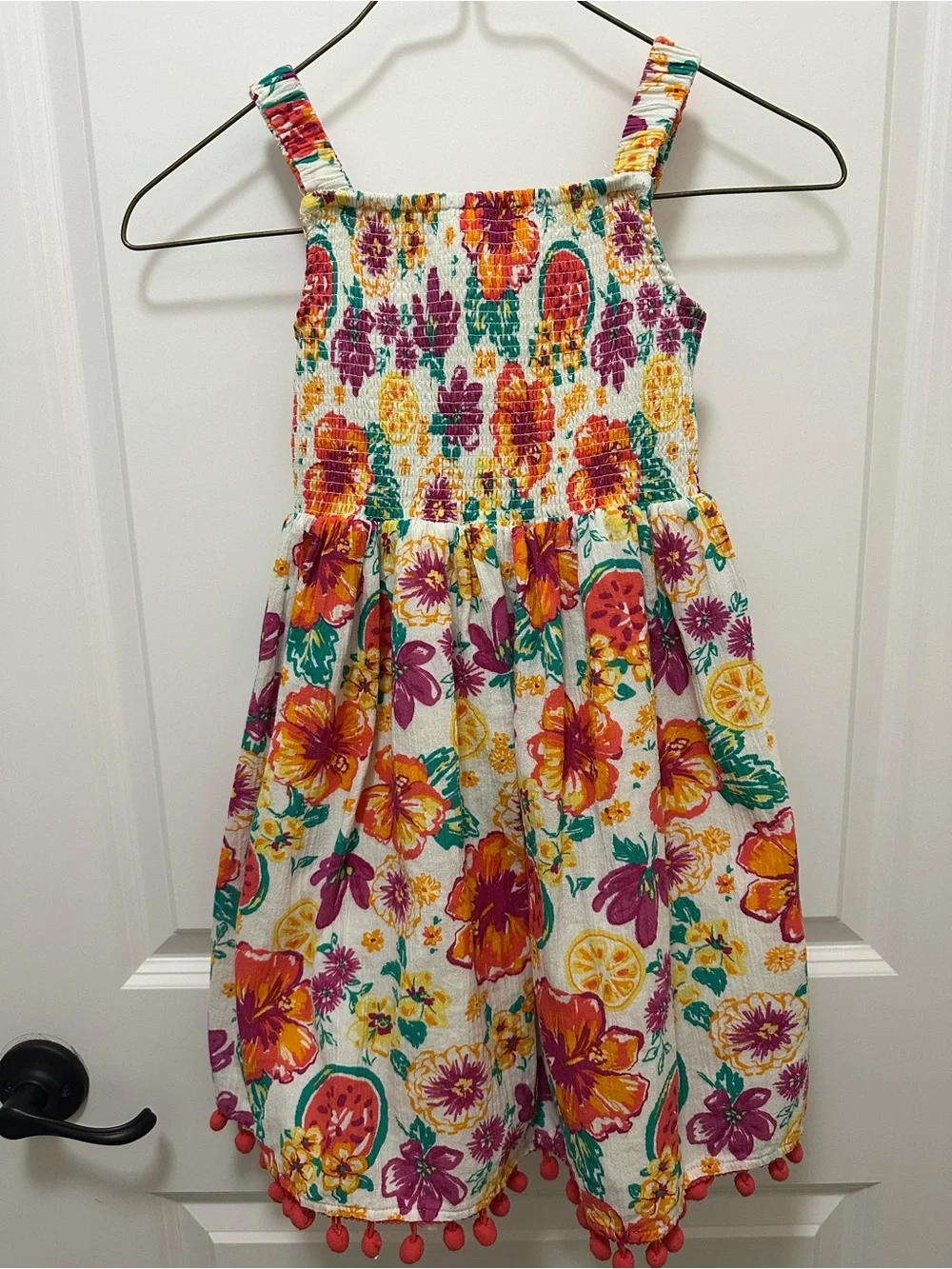 Girls Joie Kids Sundress with Orange & Pink Flowers